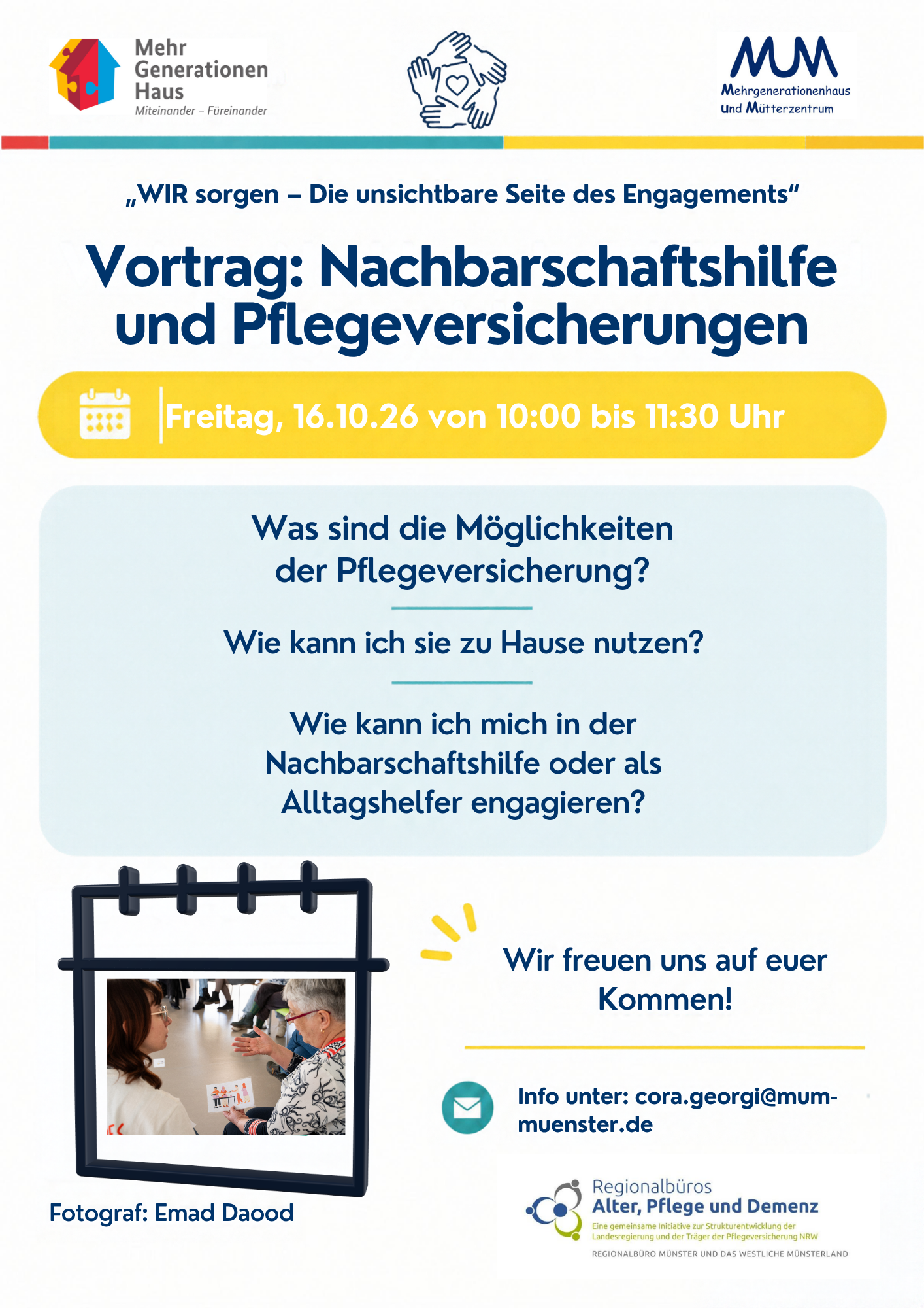 Vortrag: Nachbarschaftshilfe und Pflegeversicherungen